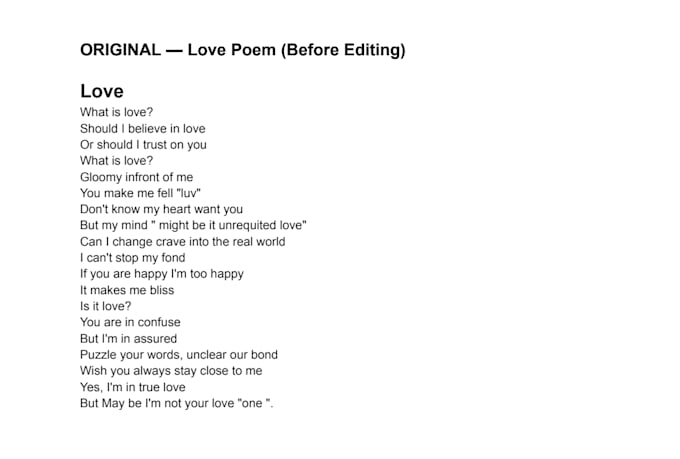 proofread and edit your english poem, essay or document
